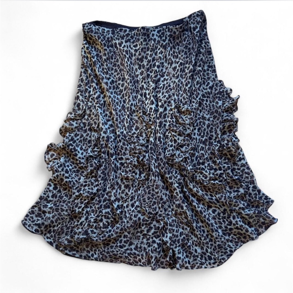 Y2K Lauren Ralph Lauren Leopard Ruffle Skirt ✨